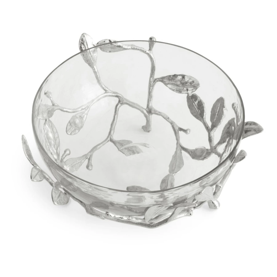 Чаша на подставке Michael Aram Лавровый лист 16 см, стекло