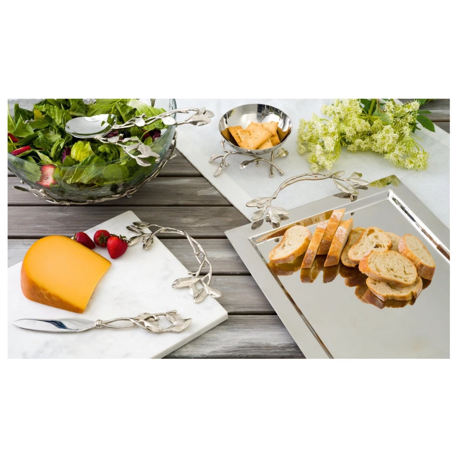 Чаша на подставке Michael Aram Лавровый лист 16 см, стекло