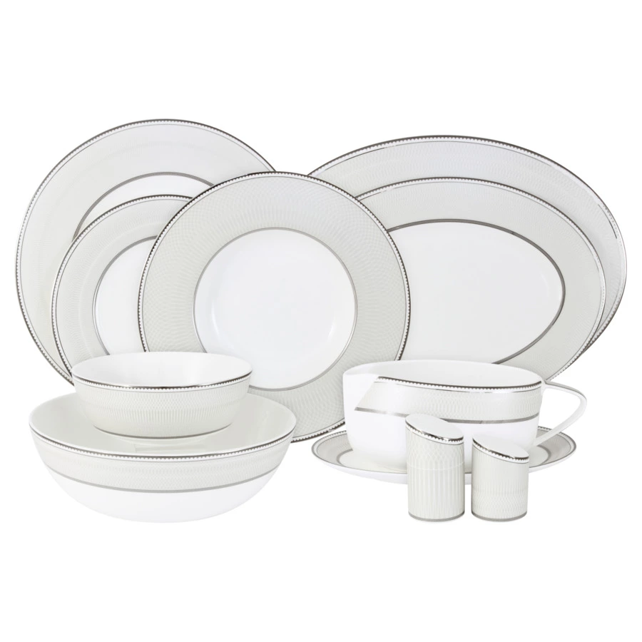 Сервиз столовый Naomi Жемчуг на 12 персон 50 предметов, фарфор костяной, п/к