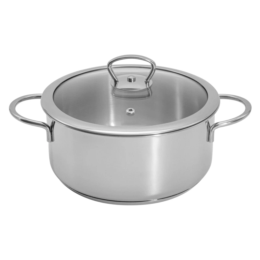 Сотейник со стеклянной крышкой Metalac Кулинария 20 см, 2,8 л, Сталь нержавеющая