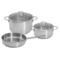 Набор кухонной посуды (кастрюля 24 см, сотейник 20 см, сковорода 24 см) Metalac Кулинария, сталь нер