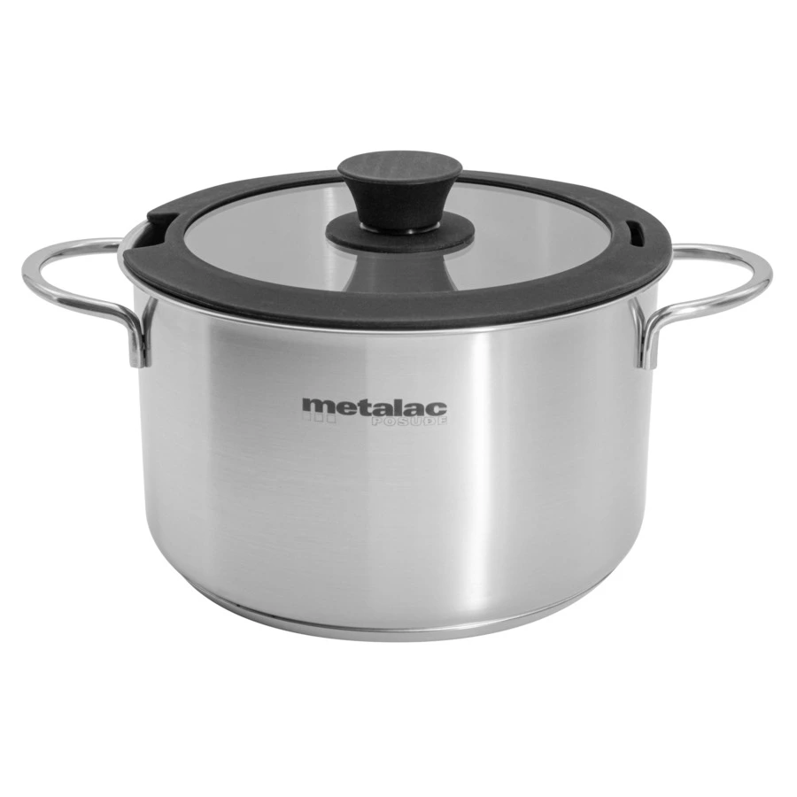 Кастрюля со стеклянной крышкой Metalac Реа 20 см, 3,8 л, Сталь нержавеющая