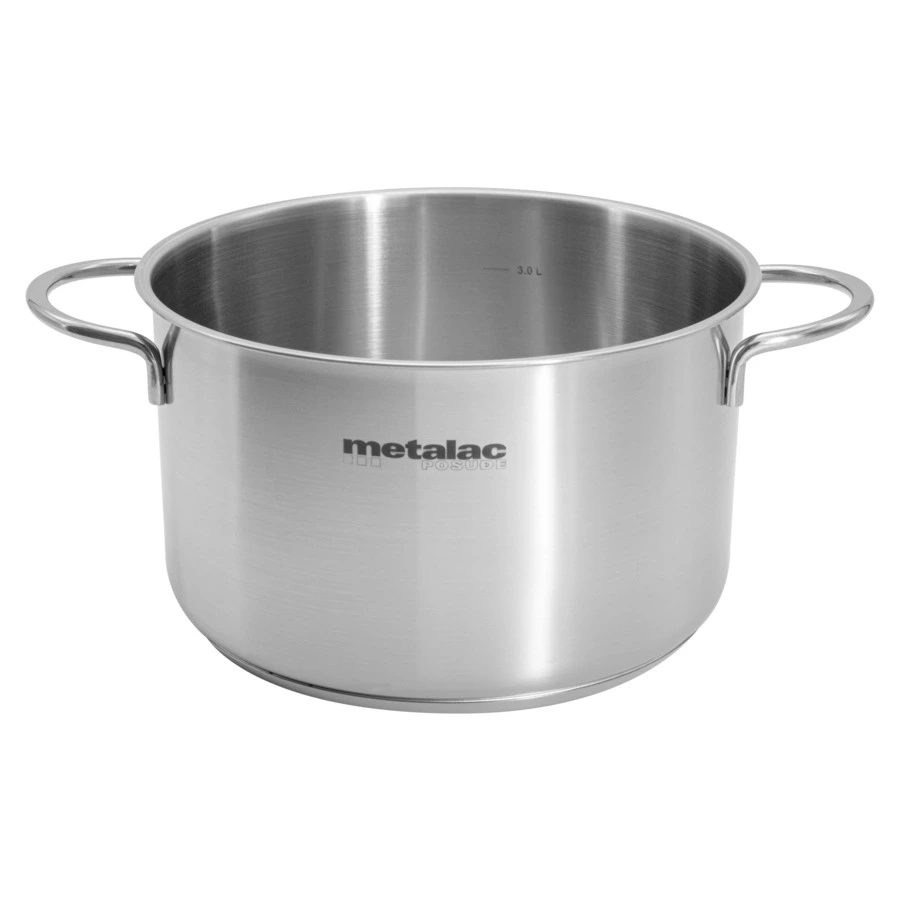 Кастрюля со стеклянной крышкой Metalac Реа 20 см, 3,8 л, Сталь нержавеющая