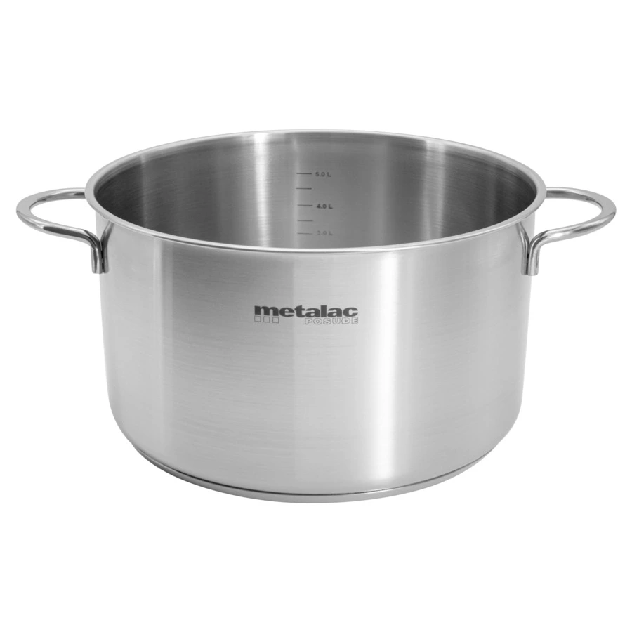 Кастрюля со стеклянной крышкой Metalac Реа 24 см, 6 л, Сталь нержавеющая