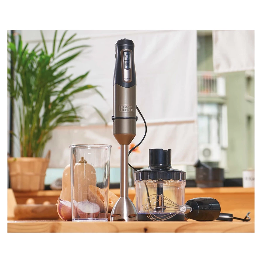 Блендер погружной Black+Decker BXHBA1000E, сталь нержавеющая