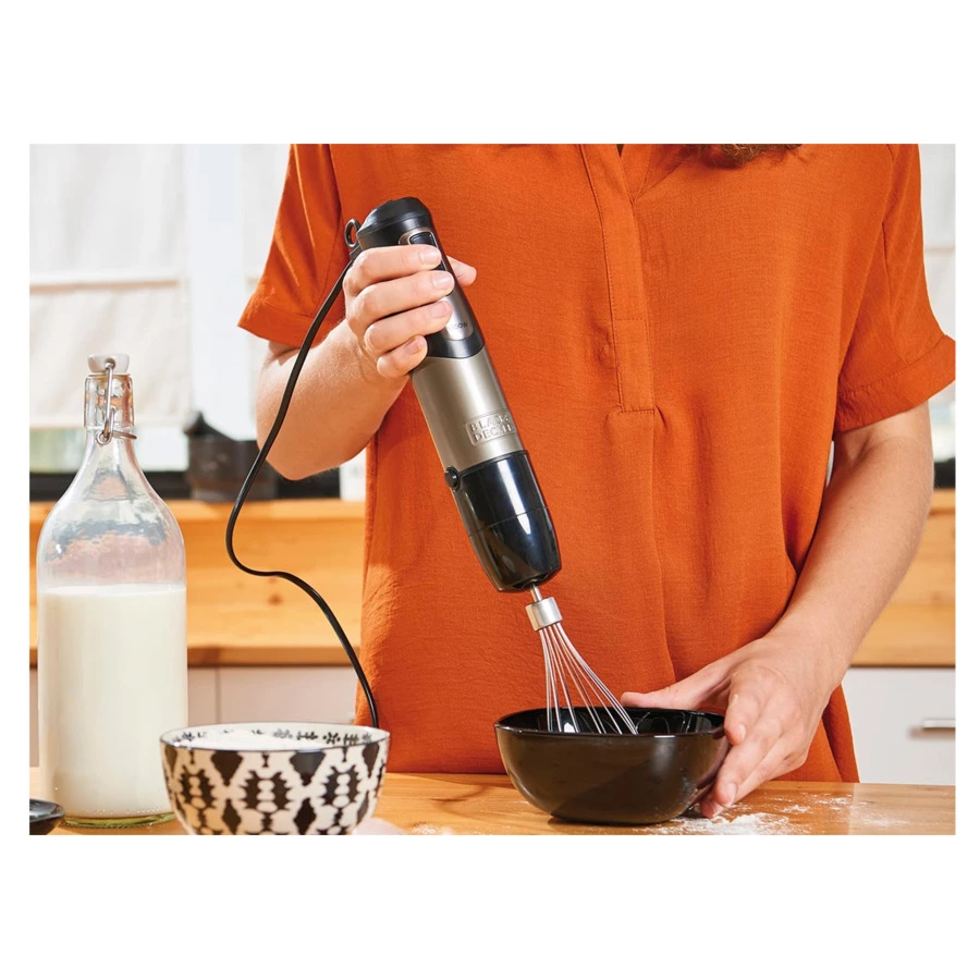 Блендер погружной Black+Decker BXHBA1000E, сталь нержавеющая