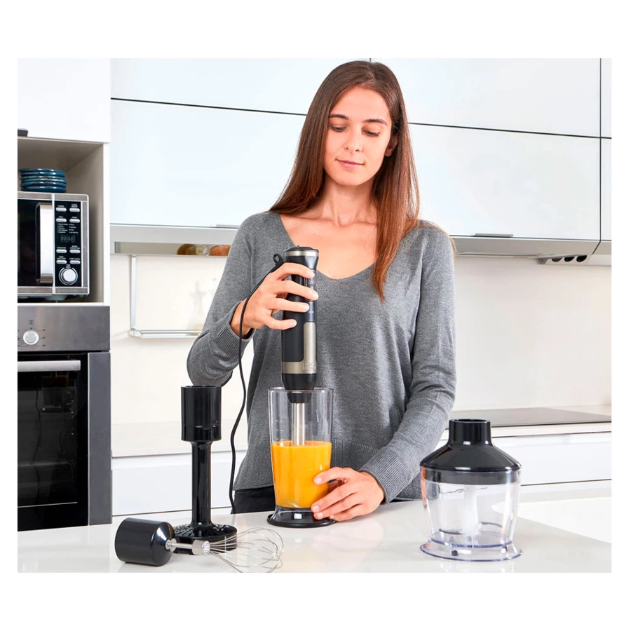 Блендер погружной Black+Decker BXHBA1500E, сталь нержавеющая