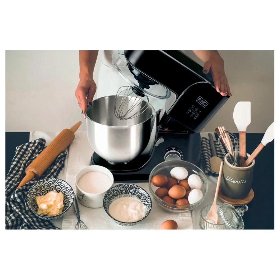 Кухонный комбайн Black+Decker BXKM1001E, сталь нержавеющая