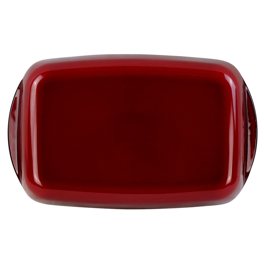 Форма для запекания Vitrinor прямоугольная 31х21х5, красная, стекло боросиликатное