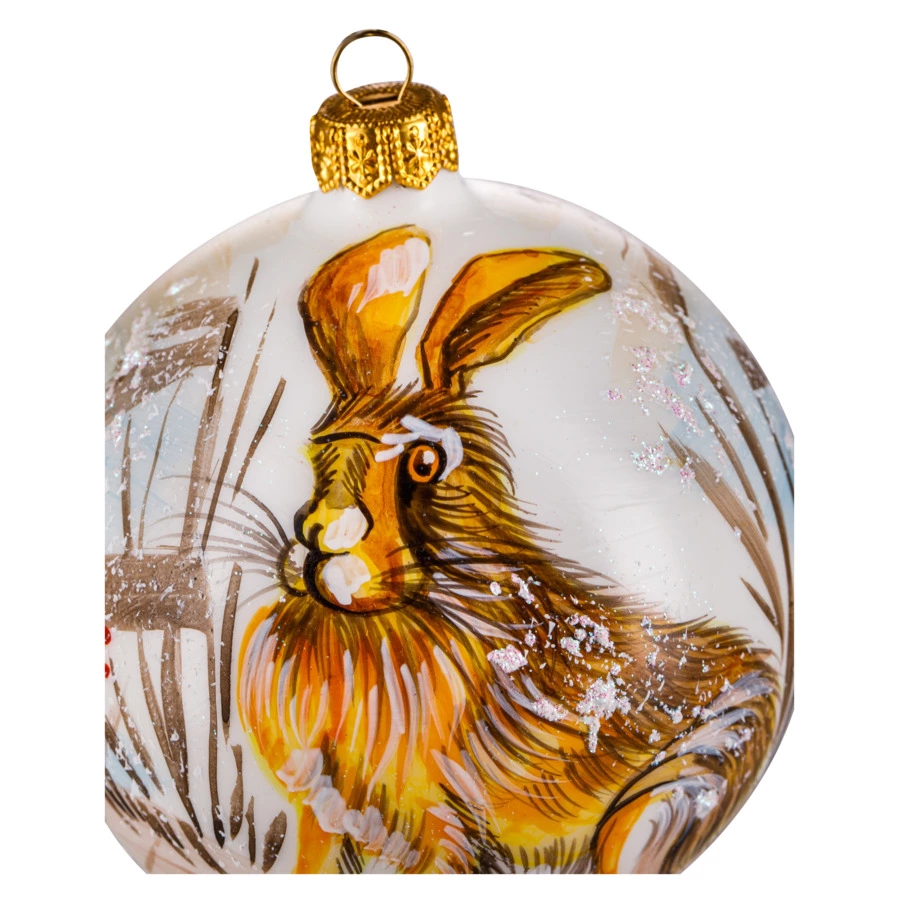 Украшение елочное шар Bartosh Кролик 10 см, стекло