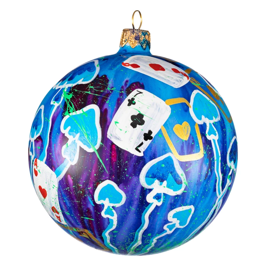 Украшение елочное шар Bartosh Кролик Алиса 10 см, стекло