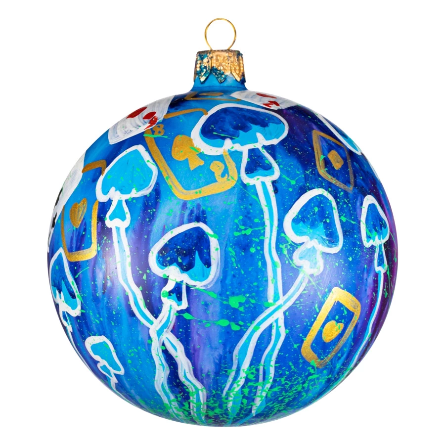 Украшение елочное шар Bartosh Кролик Алиса 10 см, стекло