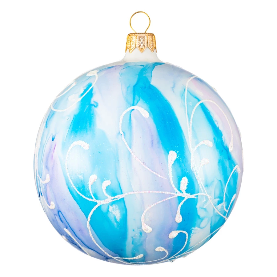 Набор елочных шаров Bartosh Снеговики 10 см, 2 шт, стекло, п/к