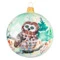 Украшение елочное шар Bartosh Сова в лесу 10 см, стекло