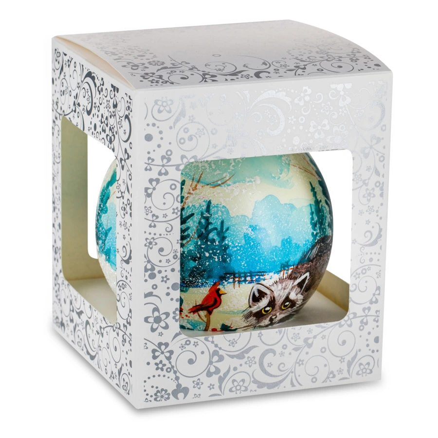 Украшение елочное шар Bartosh Енот 10 см, стекло