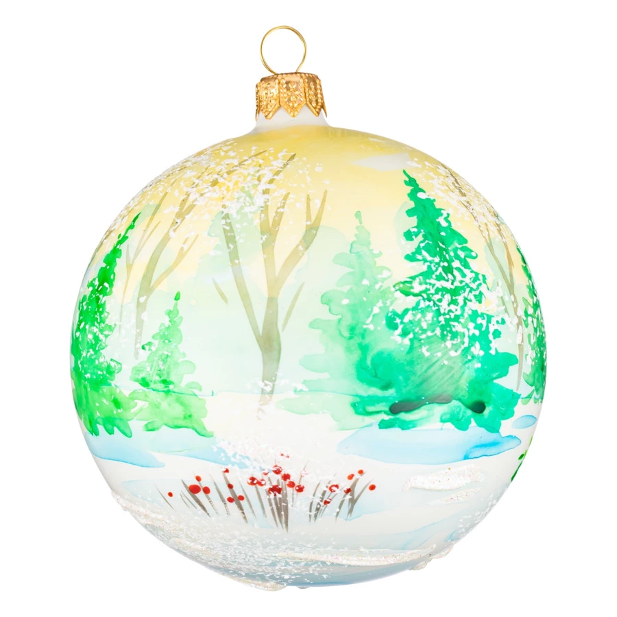 Украшение елочное шар Bartosh Дом в лесу 10 см, стекло