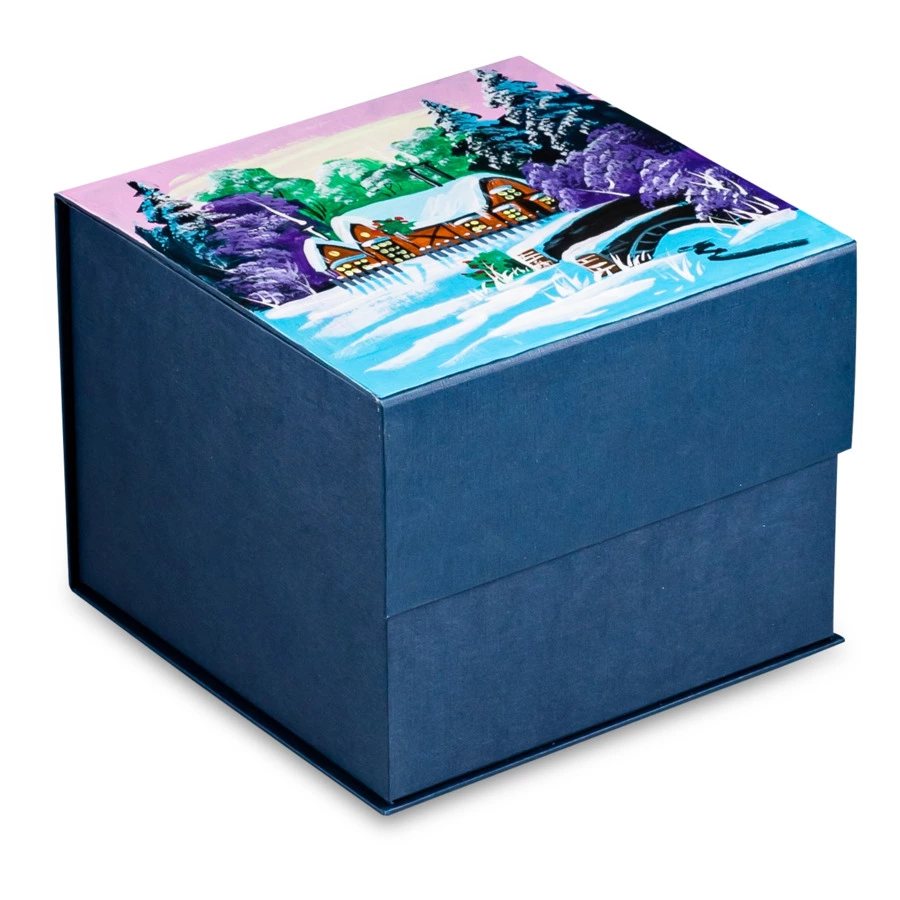 Игрушка елочная шар Bartosh Дома ждут 10 см, стекло, п/к