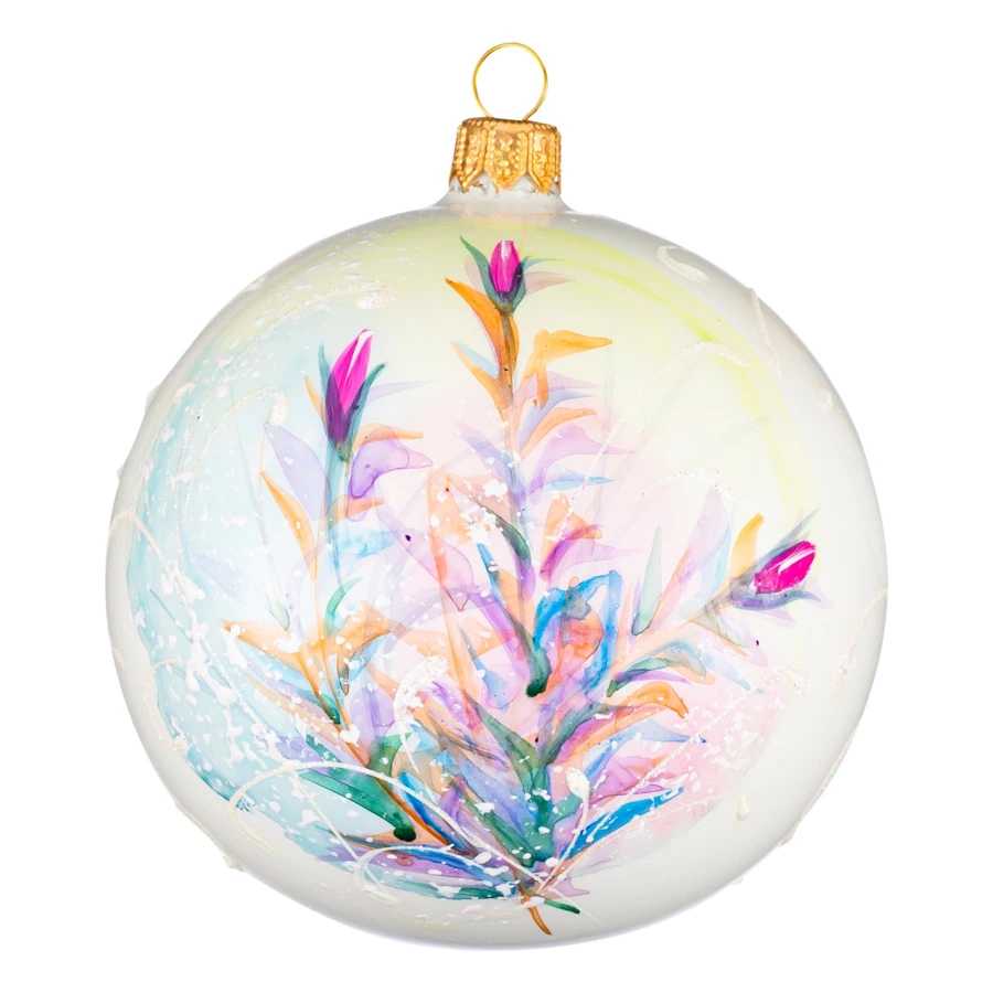 Украшение елочное шар Bartosh Цветы-Ностальгия 10 см, стекло