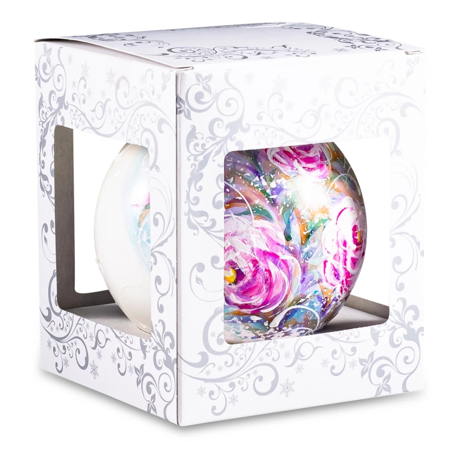 Украшение елочное шар Bartosh Цветы-Ностальгия 10 см, стекло