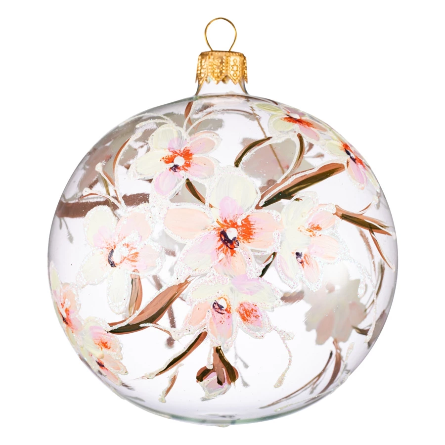 Украшение елочное шар Bartosh Сакура на голье 10 см, стекло