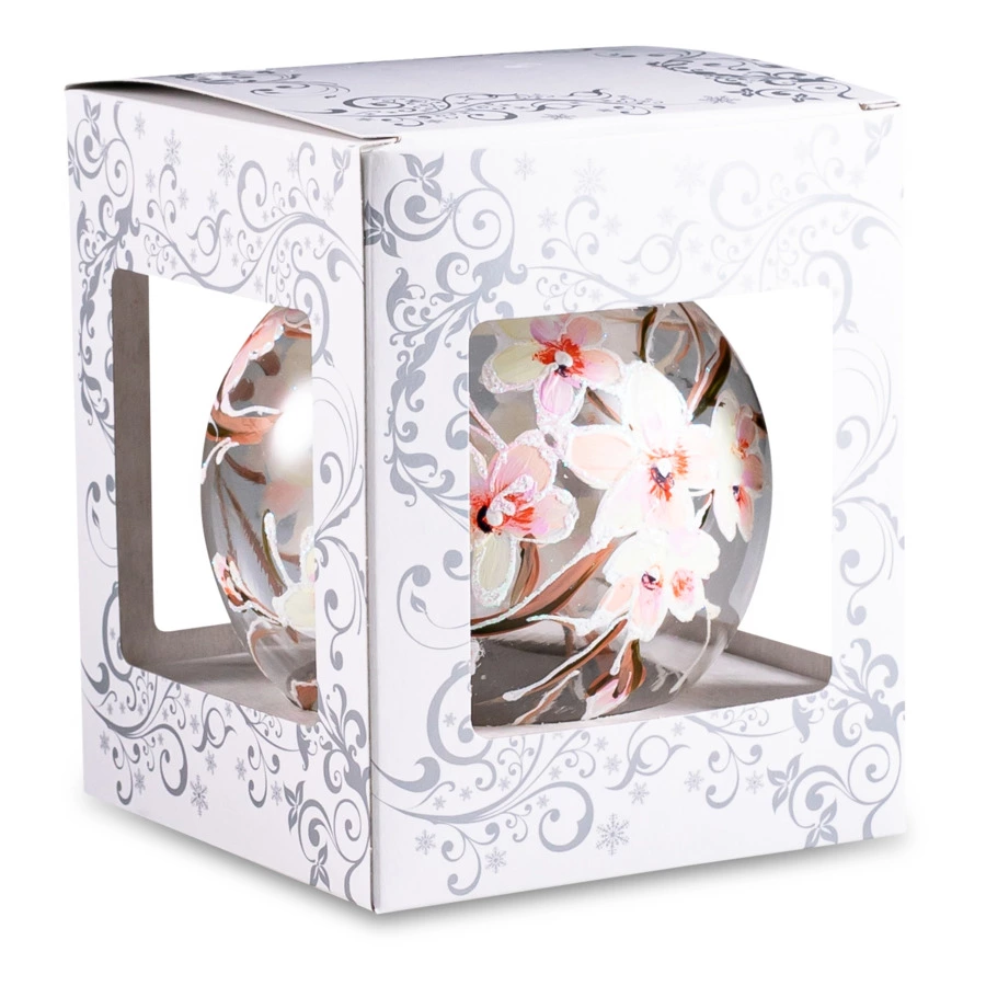 Украшение елочное шар Bartosh Сакура на голье 10 см, стекло