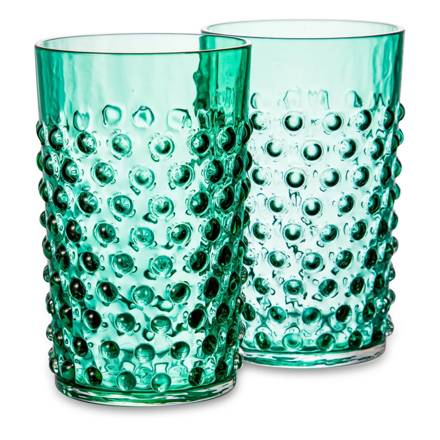 Набор стаканов для воды Klimchi Гвоздь 200 мл, 2 шт, богемское стекло, изумрудный