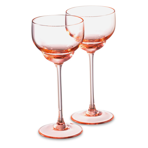 Набор бокалов для десертного вина Klimchi Тени 135 мл, 2 шт, богемское стекло, розовый