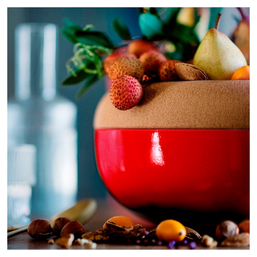 Емкость для хранения овощей и фруктов Emile Henry 36 см, красная, керамика