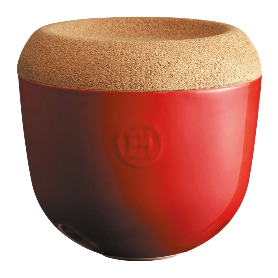 Банка для чеснока Emile Henry, 14,5х14,5х13,5см, гранат, керамика, пробка