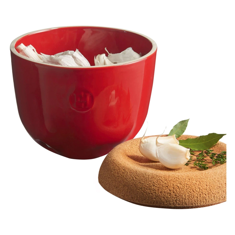 Банка для чеснока Emile Henry, 14,5х14,5х13,5см, гранат, керамика, пробка