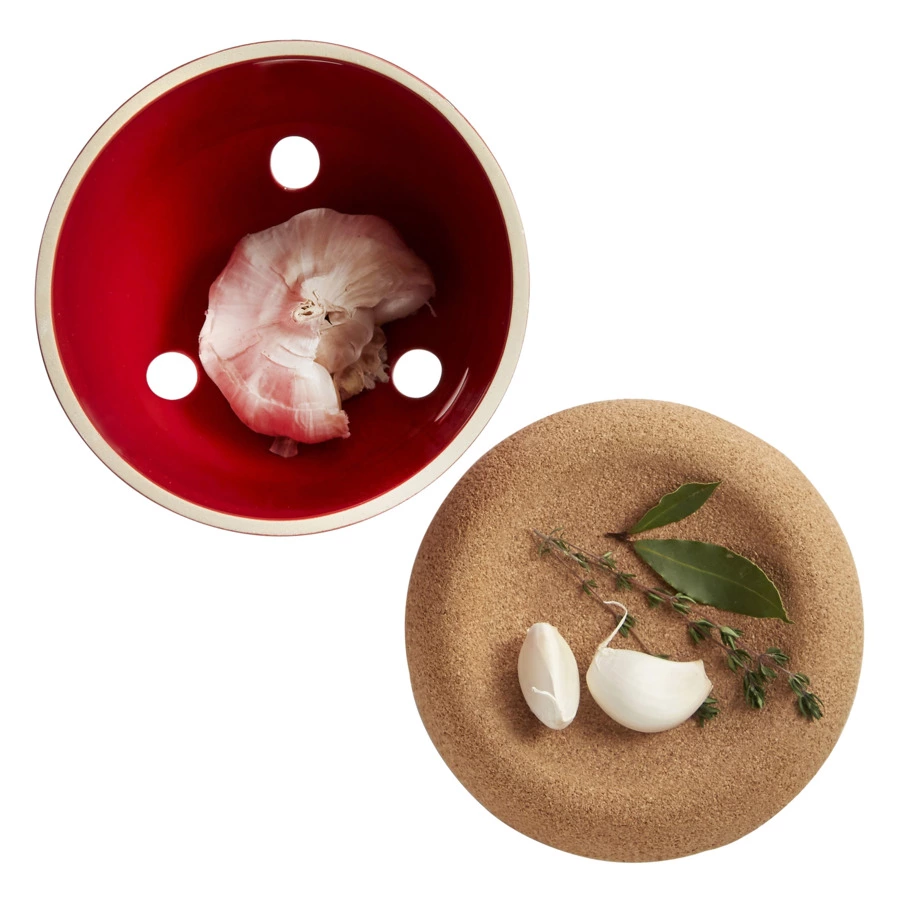 Банка для чеснока Emile Henry, 14,5х14,5х13,5см, гранат, керамика, пробка