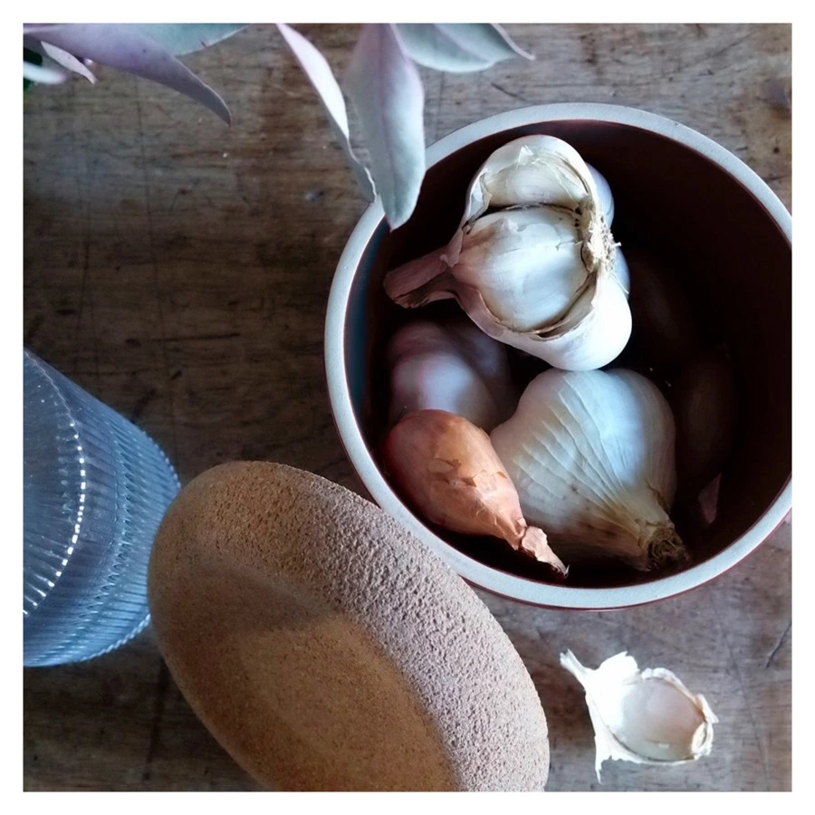 Банка для чеснока Emile Henry, 14,5х14,5х13,5см, гранат, керамика, пробка