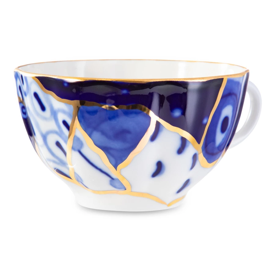 Чашка чайная с блюдцем ИФЗ Тюльпан Байкал 1, 250 мл, фарфор костяной