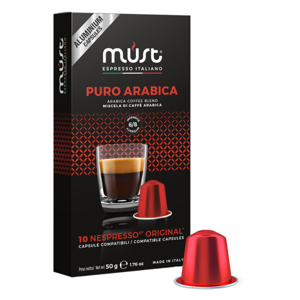 Кофе в капсулах для кофемашин Nespresso Must Puro Arabica 50 г, 10 штук в упаковке