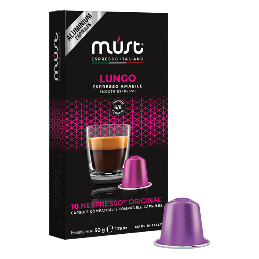 Кофе в капсулах для кофемашин Nespresso Must Lungo 50 г, 10 штук в упаковке