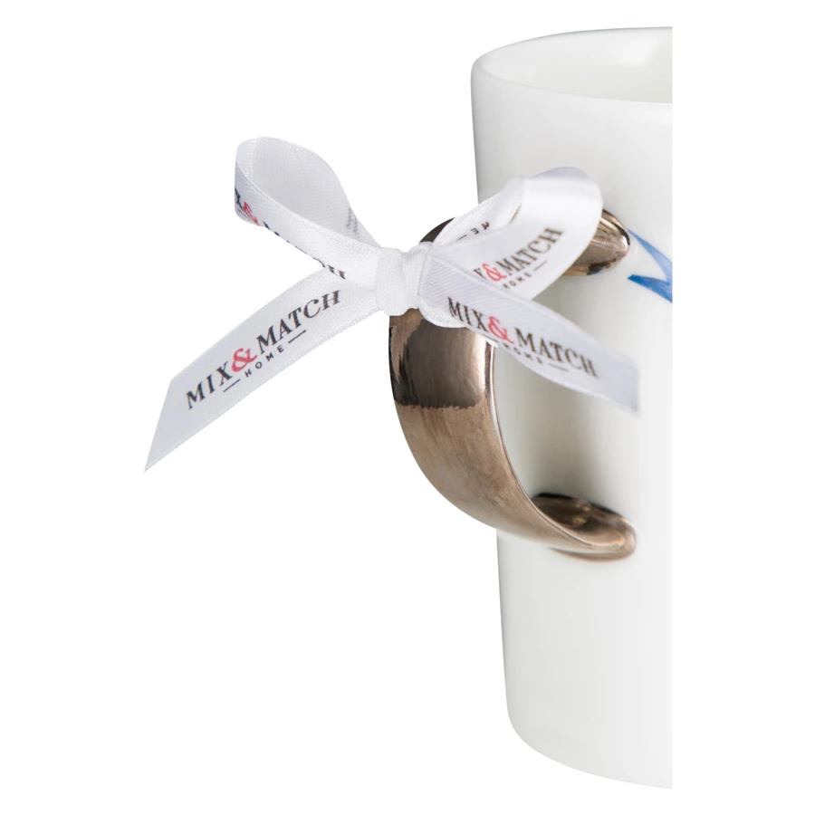 Кружка Mix&Match Синергия Милый кролик 450 мл, платиновая ручка, фарфор костяной