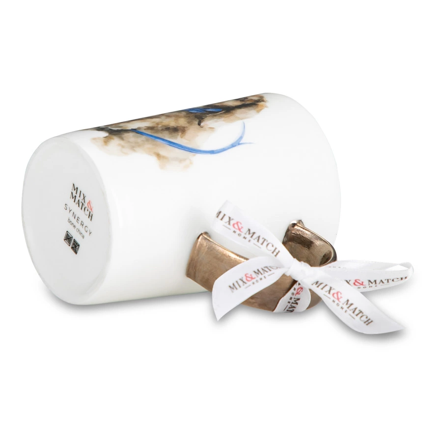 Кружка Mix&Match Синергия Милый кролик 450 мл, платиновая ручка, фарфор костяной