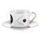 Чашка чайная с блюдцем и тарелкой Cmielow Art deco, фарфор твердый, белая, п/к