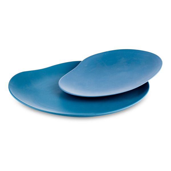 Набор тарелок обеденных Cmielow Craft colored 23 см, 29 см, фарфор твердый, голубой, п/к