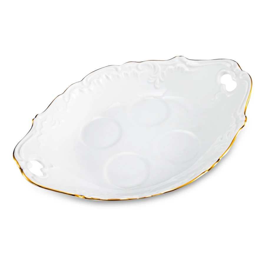 Поднос с ручками для специй Cmielow Rococo 17 см, фарфор твердый