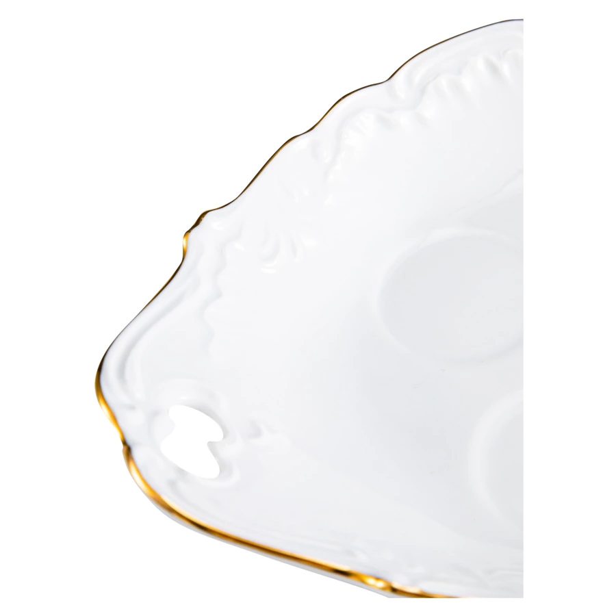 Поднос с ручками для специй Cmielow Rococo 17 см, фарфор твердый