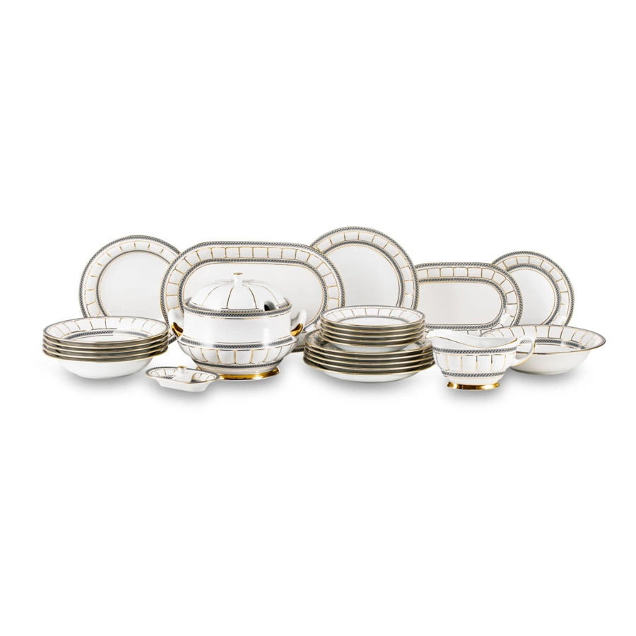 Сервиз столовый Cmielow Berni Дипломат на 6 персон 25 предметов, фарфор твердый, белый
