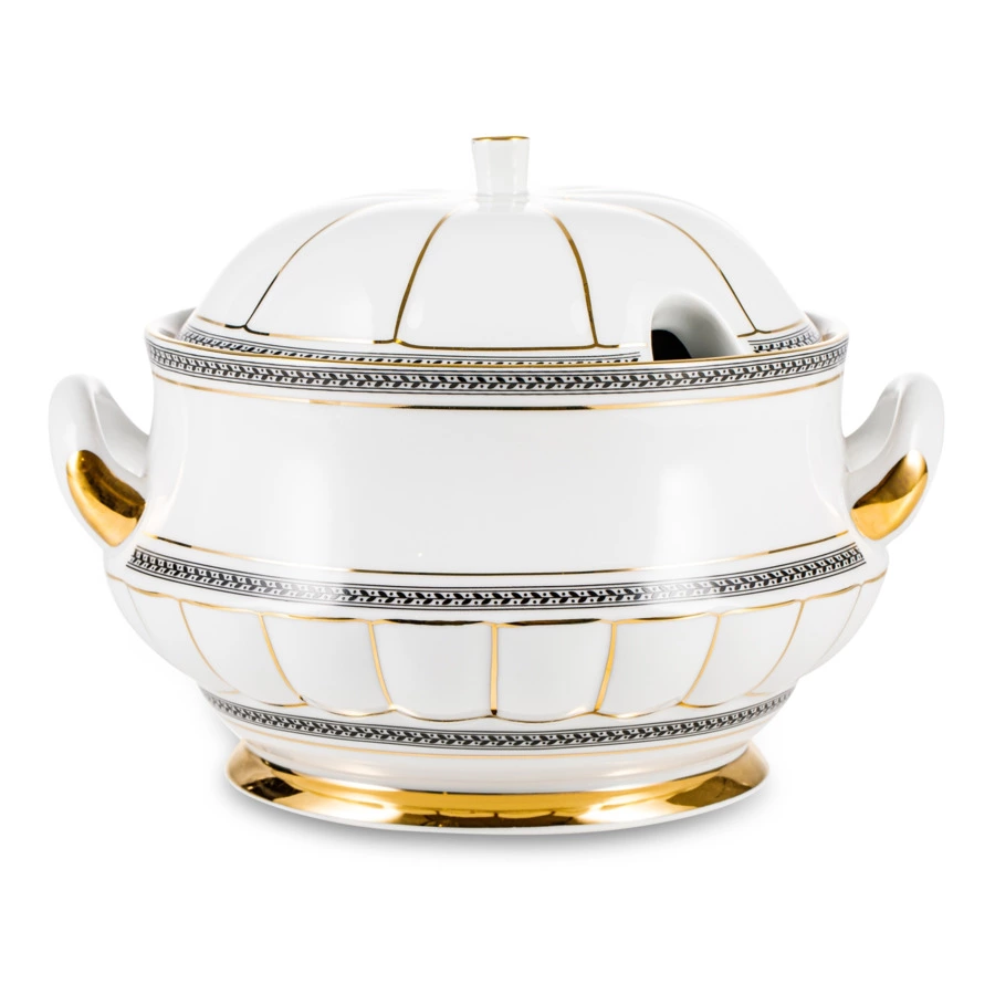 Сервиз столовый Cmielow Berni Дипломат на 6 персон 25 предметов, фарфор твердый, белый