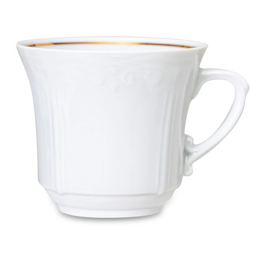 Сервиз чайный Cmielow Kamelia на 6 персон 15 предметов, фарфор твердый, белый с золотом