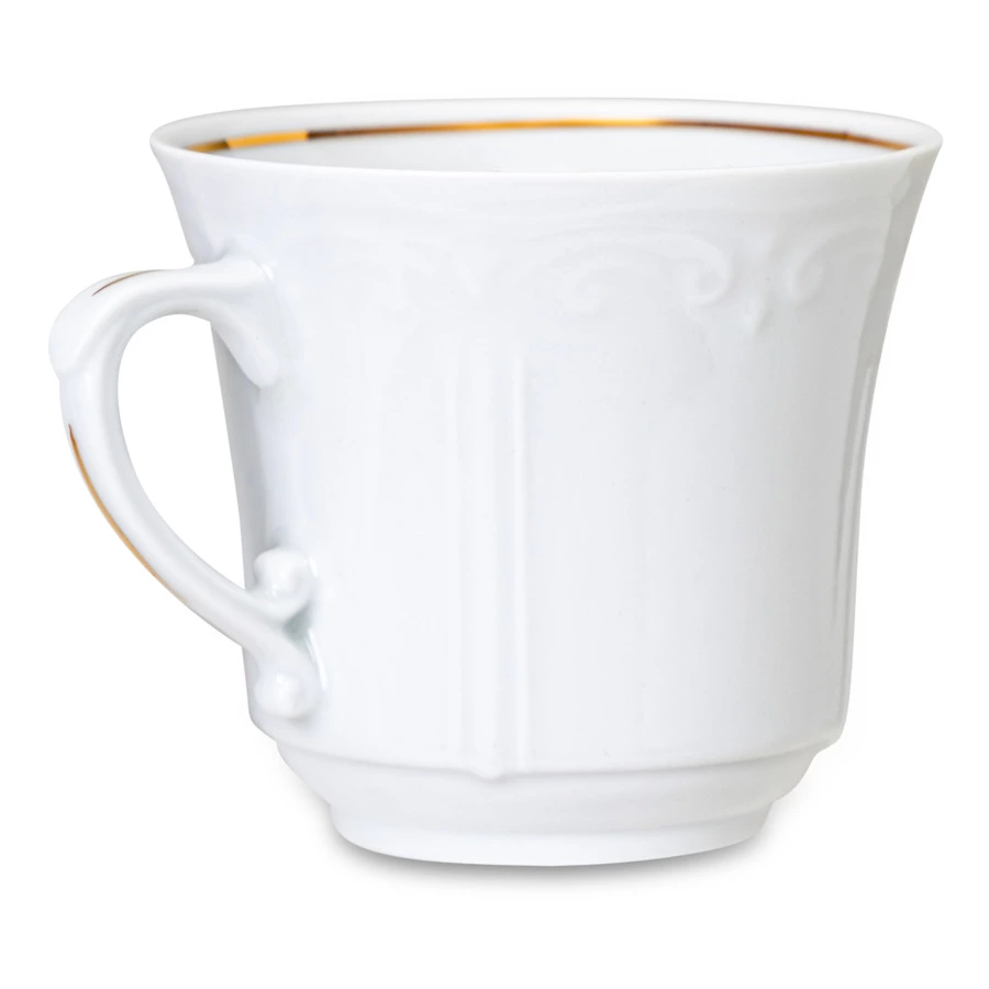 Сервиз чайный Cmielow Kamelia на 6 персон 15 предметов, фарфор твердый, белый с золотом