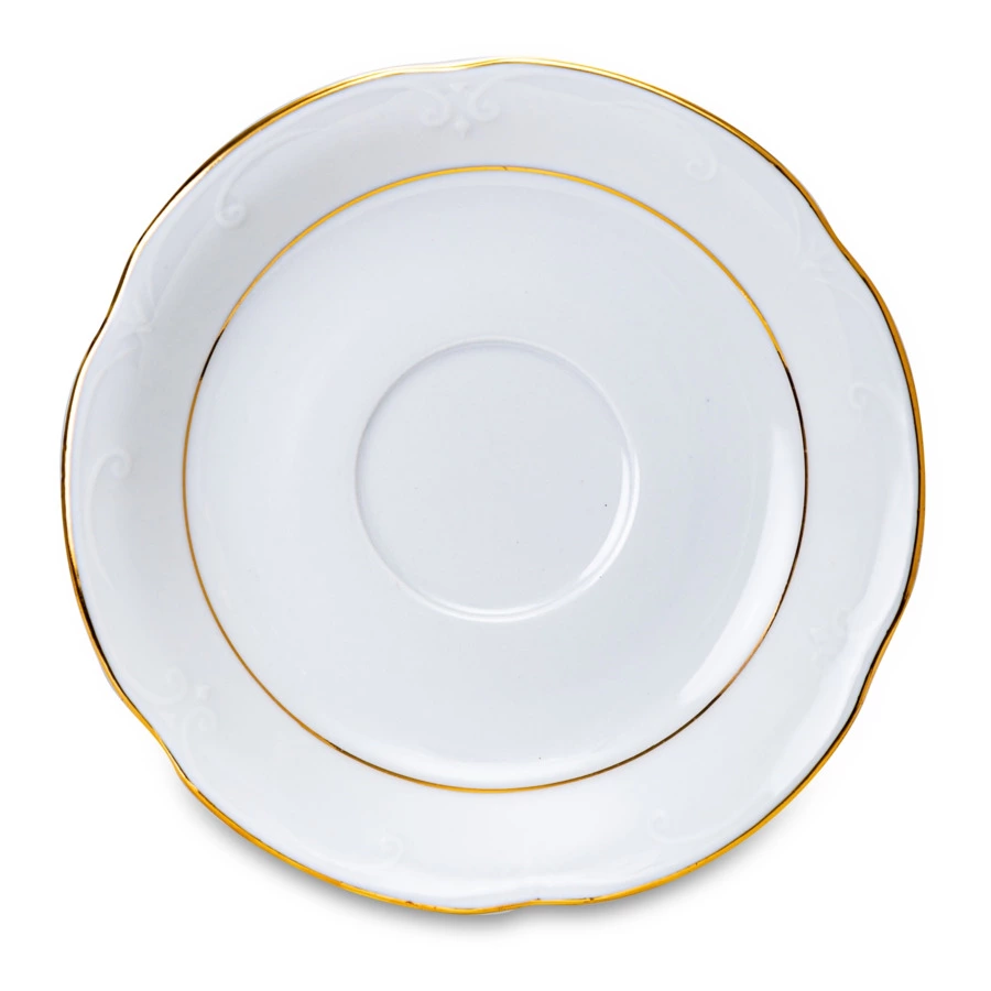 Сервиз чайный Cmielow Kamelia на 6 персон 15 предметов, фарфор твердый, белый с золотом