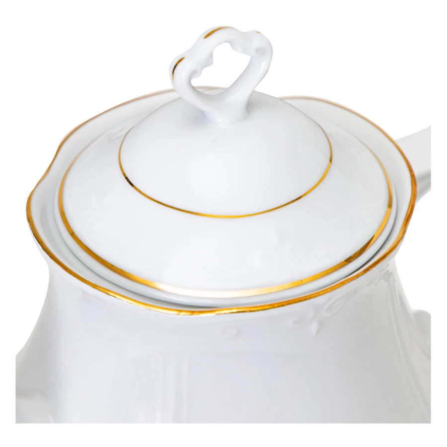 Сервиз чайный Cmielow Kamelia на 6 персон 15 предметов, фарфор твердый, белый с золотом