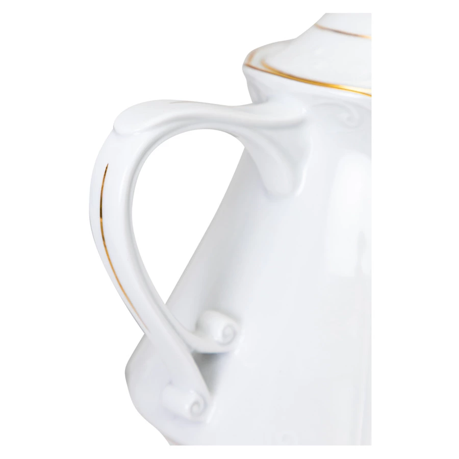 Сервиз чайный Cmielow Kamelia на 6 персон 15 предметов, фарфор твердый, белый с золотом