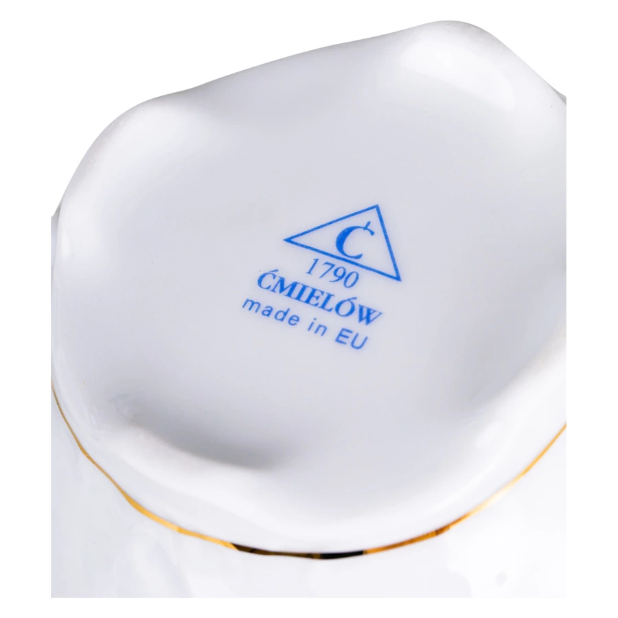 Сервиз чайный Cmielow Rococo на 6 персон 15 предметов, фарфор твердый, белый с золотом