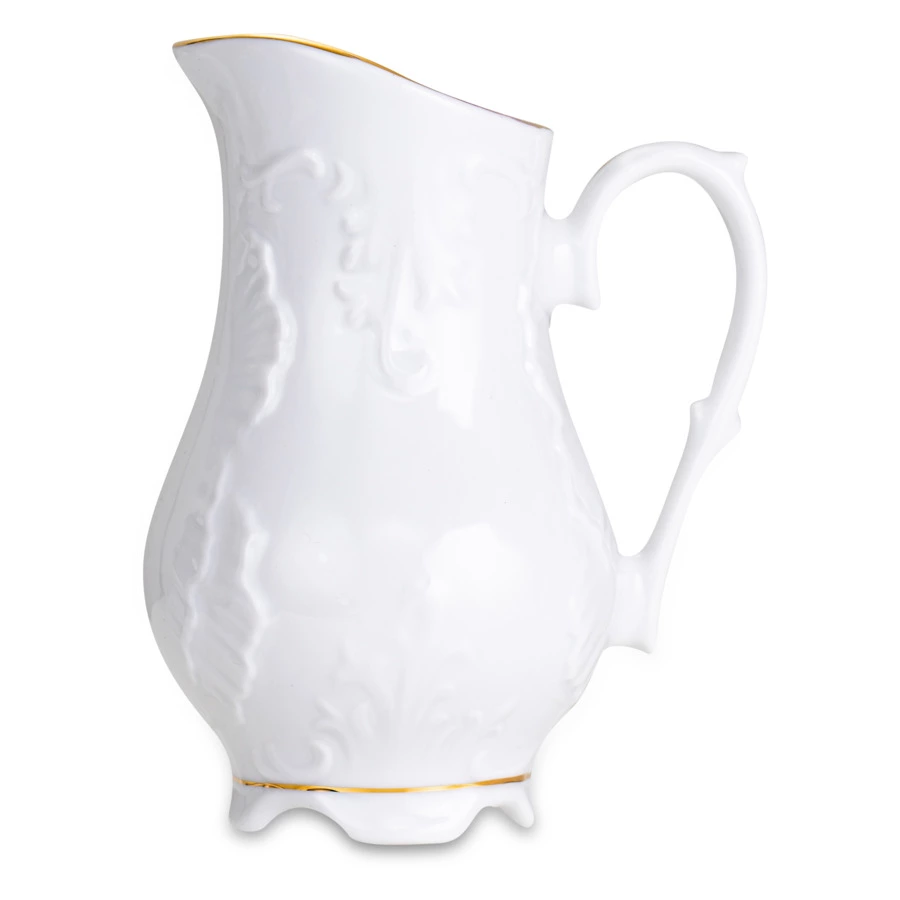 Сервиз чайный Cmielow Rococo на 6 персон 15 предметов, фарфор твердый, белый с золотом